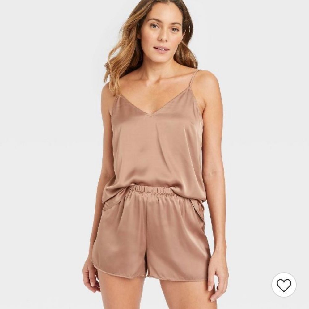 Women's New Satin Sleep Camisole Top & Shorts Set S